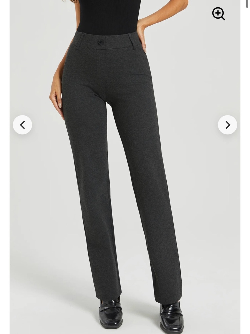 Betabrand Straight Leg Two Pocket Dress Pant Yoga (Charcoal) 1X